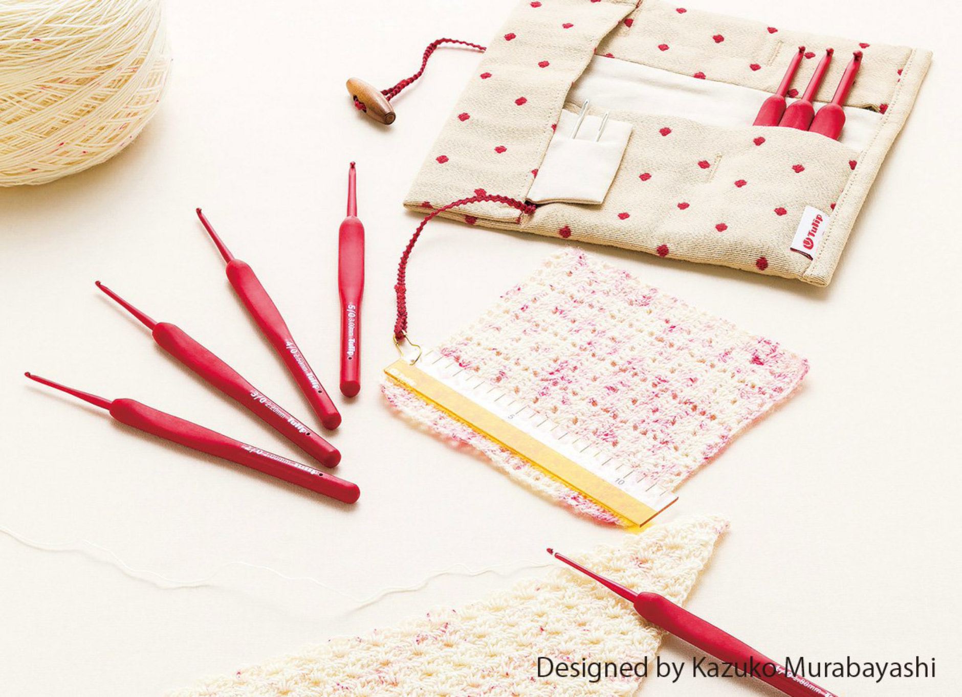 Japan Tulip Crochet Hook Colorful Resin Handle Knitting Needles